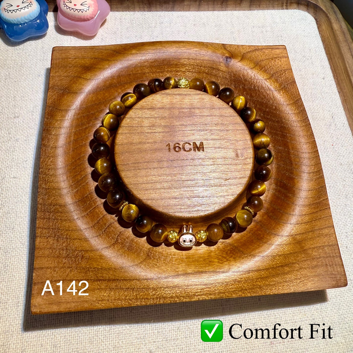 Labubu Natural Tiger Eye Bracelet