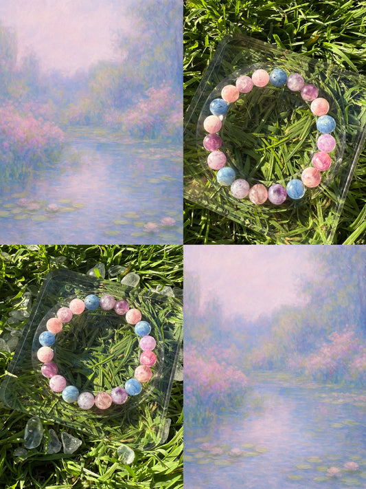 Natural Lepidolite and Kyanite (Monet’s Garden)