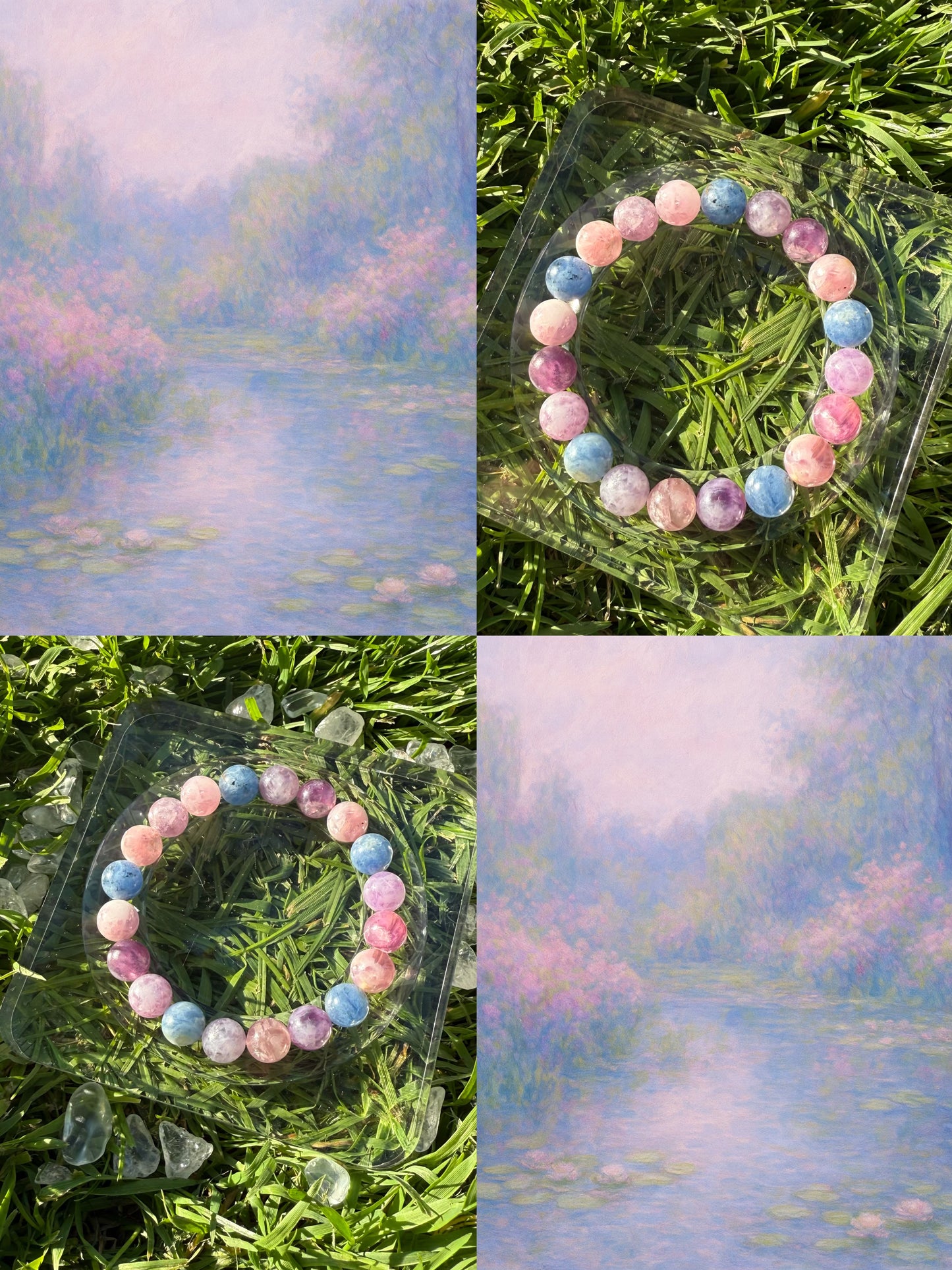 Natural Lepidolite and Kyanite (Monet’s Garden)